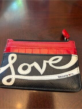 Brighton 'Love' Zip Card Case in Black and Red